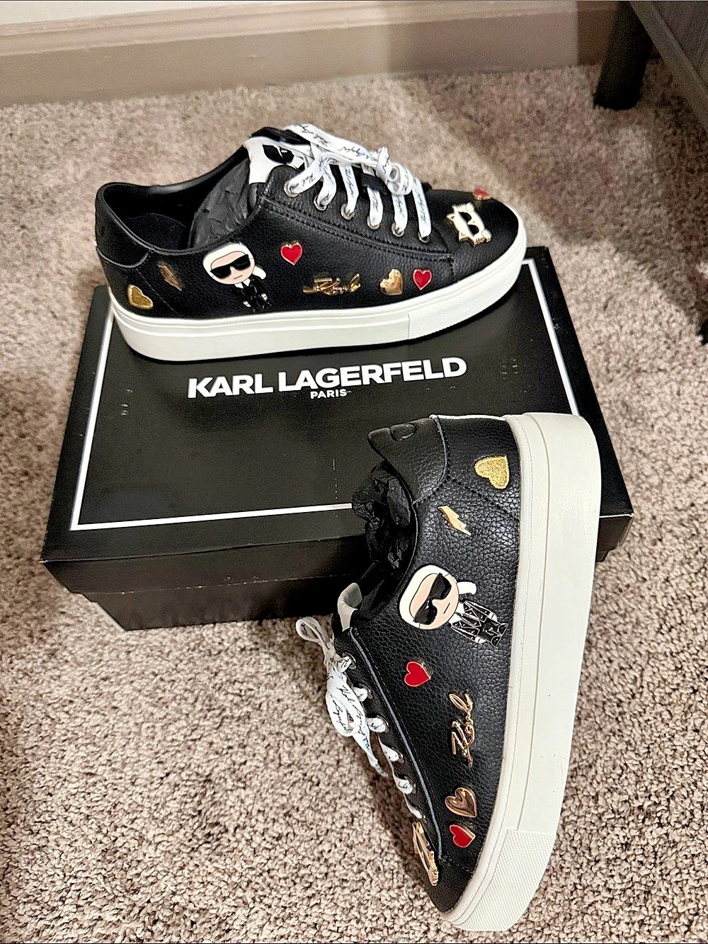 Karl Lagerfeld Black & White Sneakers New